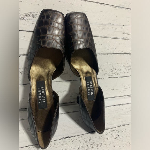 Stuart Weitzman Women’s Size 8.5 Brown Leather Pumps, Made in Spain, Classic - Picture 2 of 12